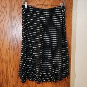 Vintage Notions chiffon polka dot polkadot black white skirt